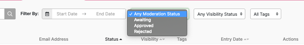 Sorting By Moderation Status